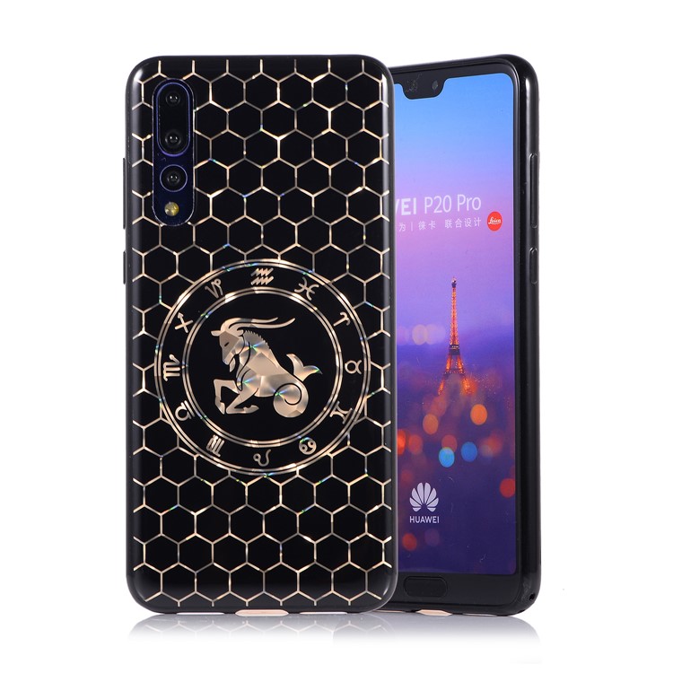 Electroplating Constellation Pattern TPU Cell Phone Case for Huawei P20 Pro - Capricornus-1