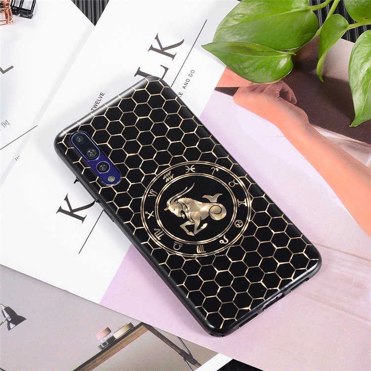 Electroplating Constellation Pattern TPU Cell Phone Case for Huawei P20 Pro - Capricornus-3