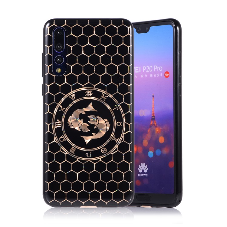 Electroplating Constellation Pattern TPU Cell Phone Cover for Huawei P20 Pro - Pisces-1
