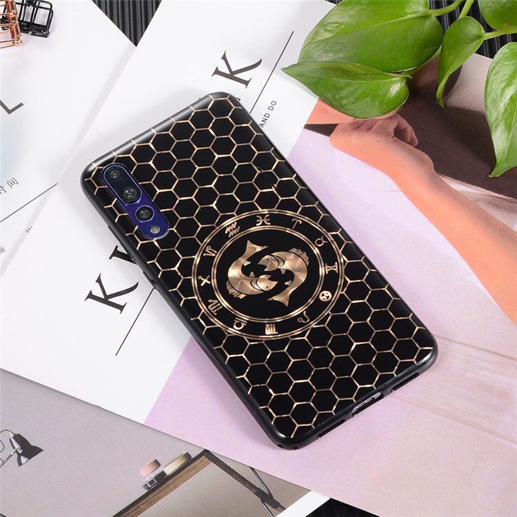 Electroplating Constellation Pattern TPU Cell Phone Cover for Huawei P20 Pro - Pisces-3