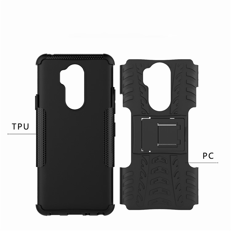Anti-slip PC + TPU Hybrid Case with Kickstand for LG G7 ThinQ - Black-10