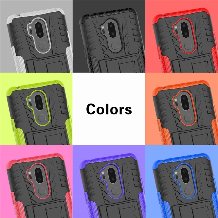 Anti-slip PC + TPU Hybrid Case with Kickstand for LG G7 ThinQ - Black-11