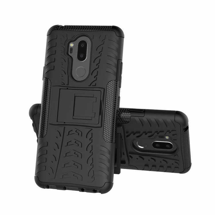 Anti-slip PC + TPU Hybrid Case with Kickstand for LG G7 ThinQ - Black-2