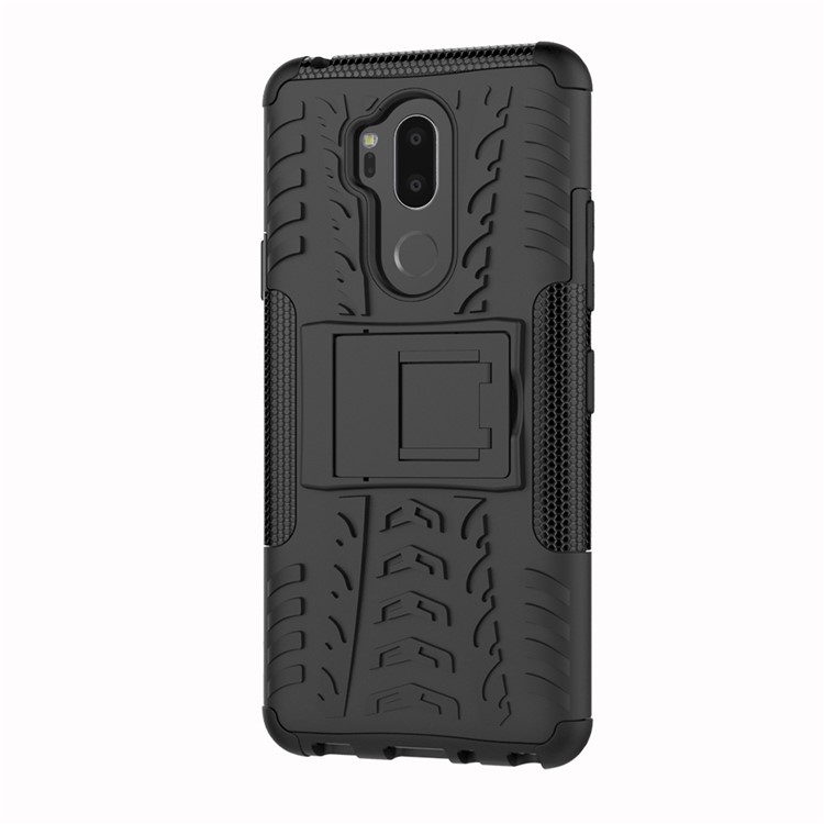 Anti-slip PC + TPU Hybrid Case with Kickstand for LG G7 ThinQ - Black-3