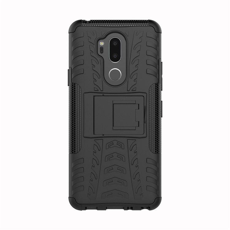 Anti-slip PC + TPU Hybrid Case with Kickstand for LG G7 ThinQ - Black-5