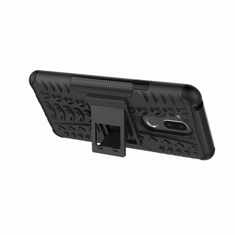 Anti-slip PC + TPU Hybrid Case with Kickstand for LG G7 ThinQ - Black-7