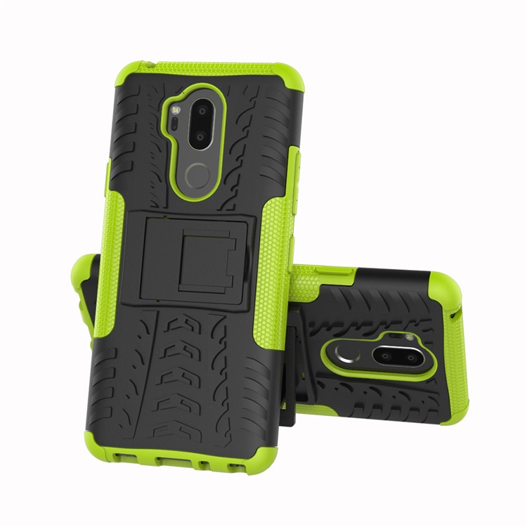 Anti-slip PC + TPU Hybrid Case Phone Cover with Kickstand for LG G7 ThinQ - Green-2