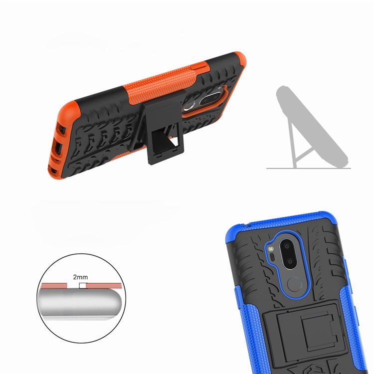 Anti-slip PC + TPU Combo Cover Case with Kickstand for LG G7 ThinQ - Orange-3
