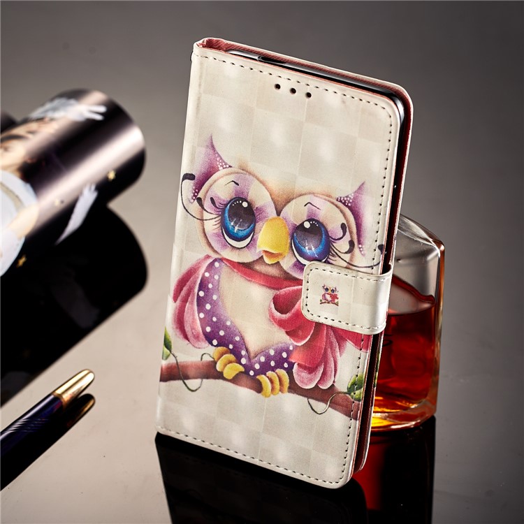 Pattern Printing Leather Wallet Case for Huawei Mate 10 Pro - Owl Pattern-4