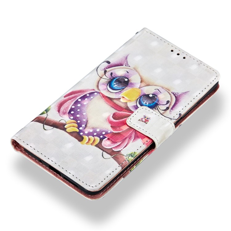 Pattern Printing Leather Wallet Case for Huawei Mate 10 Pro - Owl Pattern-5