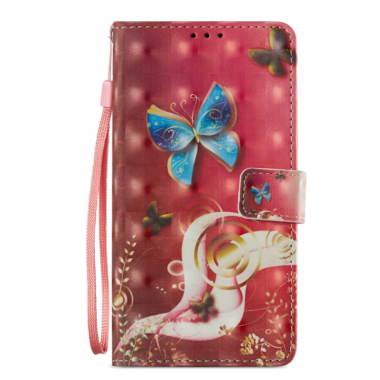 Pattern Printing Leather Wallet Shell Case for Huawei Mate 10 Pro - Blue Butterfly-8