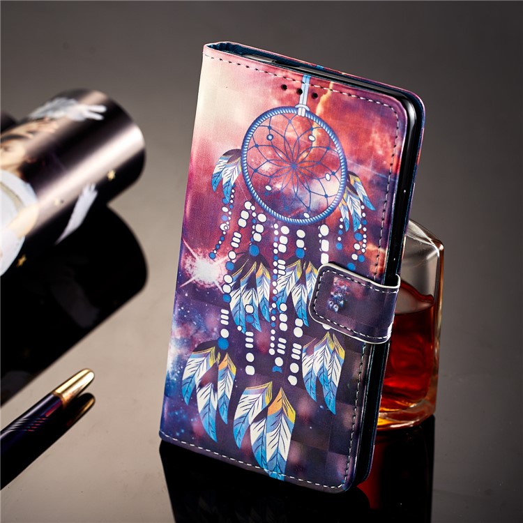 Pattern Printing Magnetic Leather Stand Case for Huawei Mate 10 Pro - Feather Dream Catcher-4