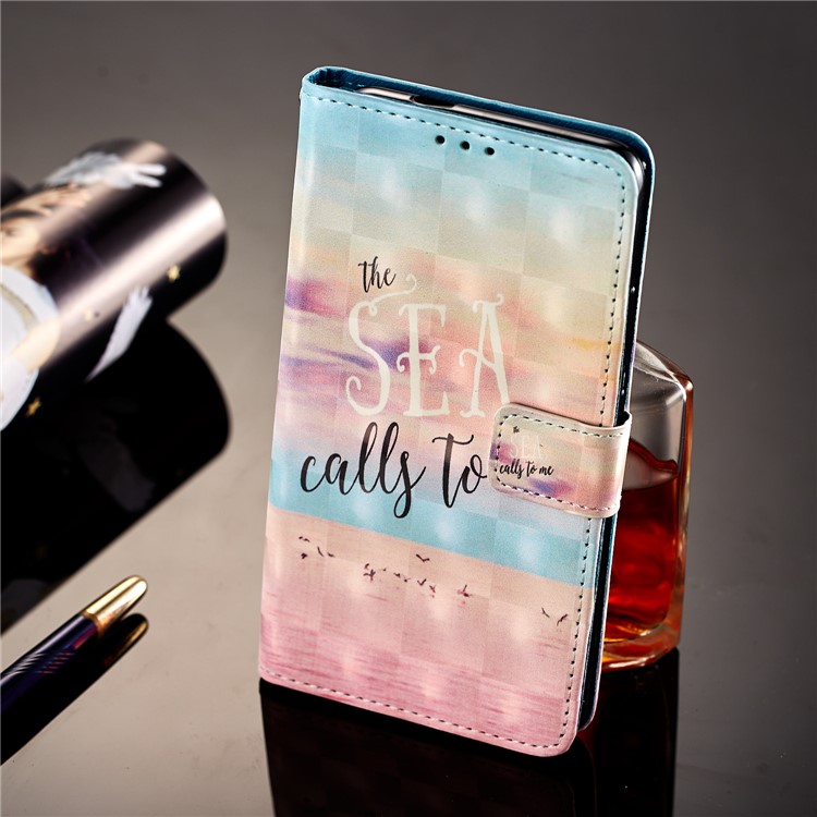 Pattern Printing Magnetic Leather Stand Cover for Huawei Mate 10 Pro - English Characters-4