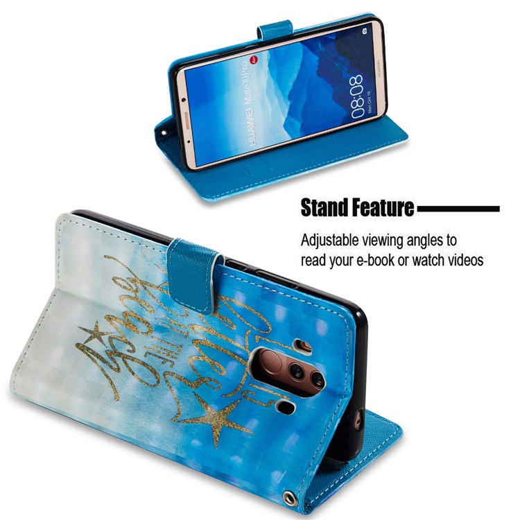 Pattern Printing PU Leather Wallet Case for Huawei Mate 10 Pro - Quote Pattern-2