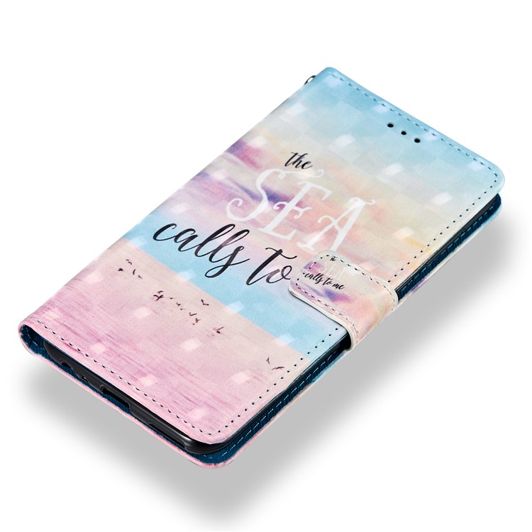 Pattern Printing Leather Wallet Phone Cover for Huawei Mate 10 Lite / nova 2i / Maimang 6 / Honor 9i (India) - Sea and Birds-5