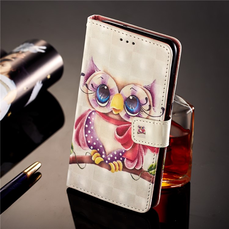 Pattern Printing Leather Wallet Phone Case Cover for Huawei Mate 10 Lite / nova 2i / Maimang 6 / Honor 9i (India) - Beautiful Owl-4
