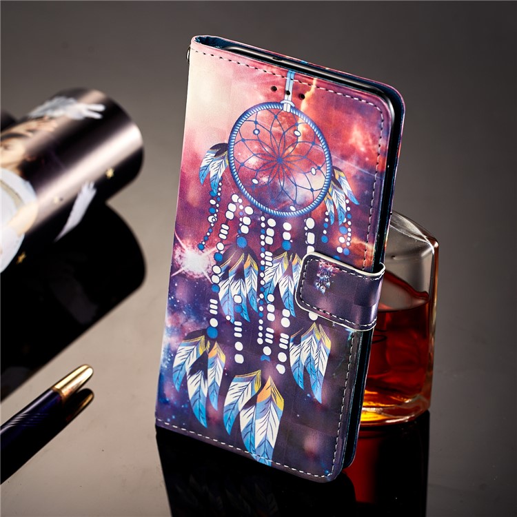 Pattern Printing Leather Wallet Case Phone Case for Huawei Mate 10 Lite / nova 2i / Maimang 6 / Honor 9i (India) - Dream Catcher-4