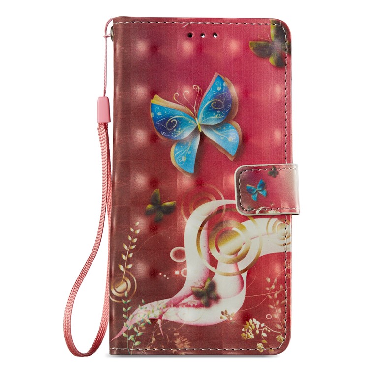 Pattern Printing Leather Wallet Case Phone Casing Cover for Huawei Mate 10 Lite / nova 2i / Maimang 6 / Honor 9i (India) - Butterfly Pattern-8