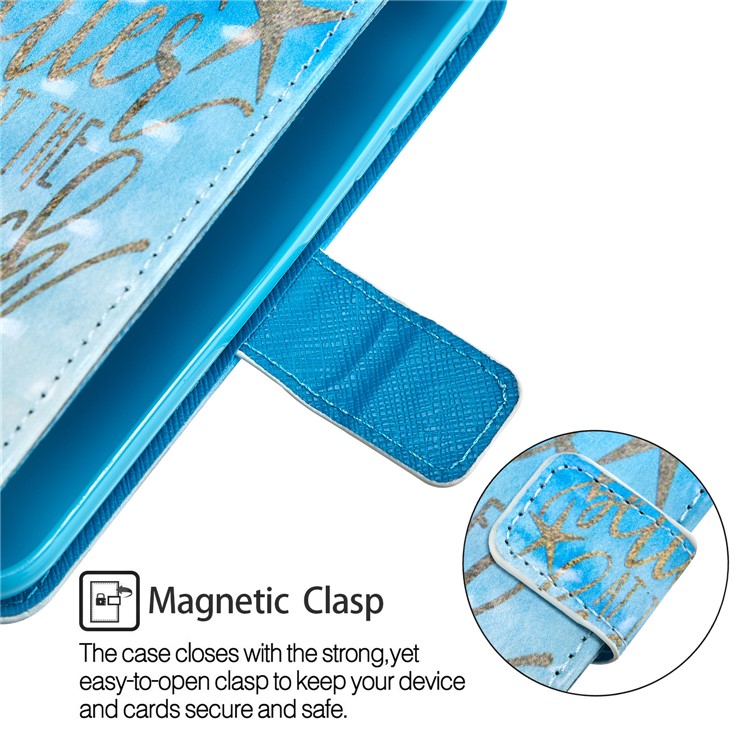 Pattern Printing Leather Wallet Case Phone Shell for Huawei Mate 10 Lite / nova 2i / Maimang 6 / Honor 9i (India) - Golden Star-3
