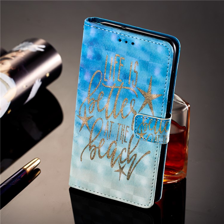 Pattern Printing Leather Wallet Case Phone Shell for Huawei Mate 10 Lite / nova 2i / Maimang 6 / Honor 9i (India) - Golden Star-4