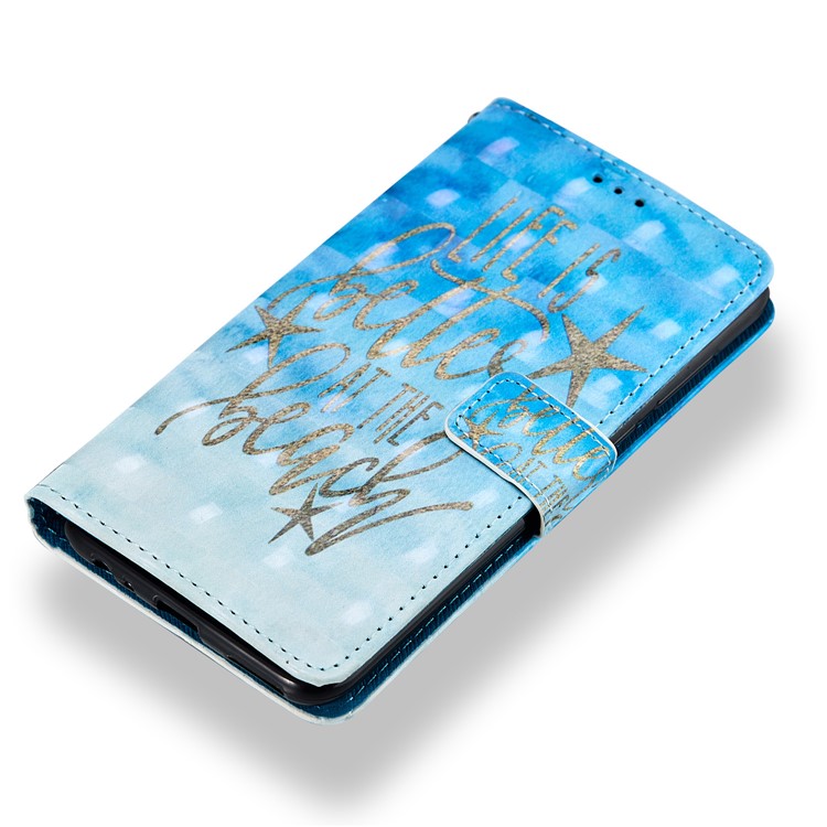 Pattern Printing Leather Wallet Case Phone Shell for Huawei Mate 10 Lite / nova 2i / Maimang 6 / Honor 9i (India) - Golden Star-5