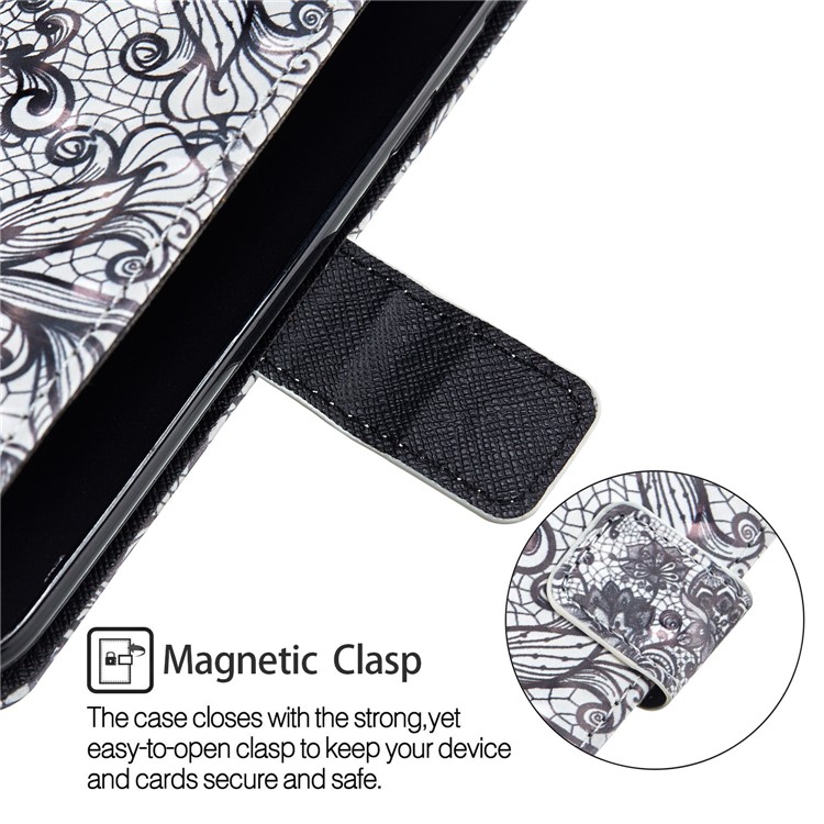 Pattern Printing Leather Wallet Case Phone Protection Case for Huawei Mate 10 Lite / nova 2i / Maimang 6 / Honor 9i (India) - Lace Pattern-3