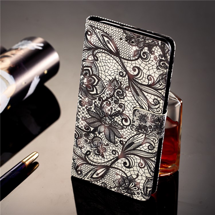 Pattern Printing Leather Wallet Case Phone Protection Case for Huawei Mate 10 Lite / nova 2i / Maimang 6 / Honor 9i (India) - Lace Pattern-4