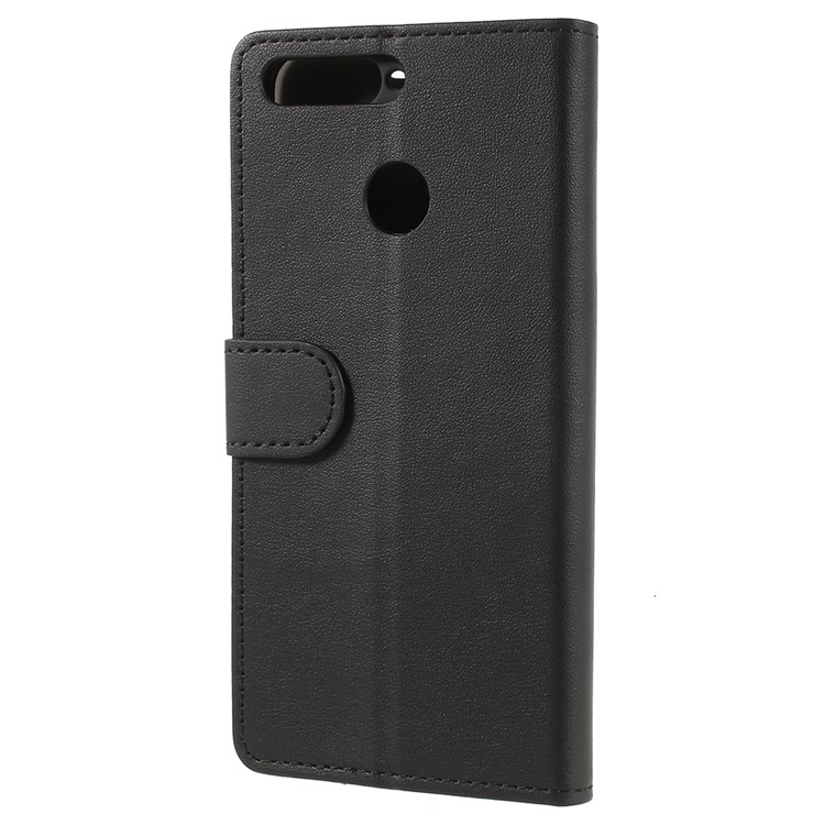 PU Leather Wallet Stand Case for Huawei Enjoy 8E / Honor 7A Pro / Honor 7A (with Fingerprint Sensor) - Black-2