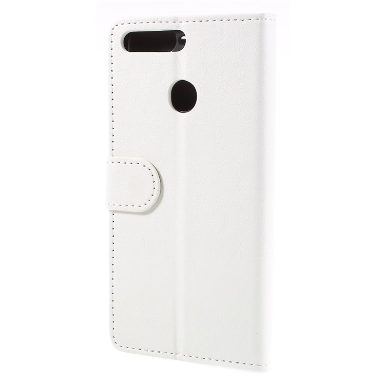 PU Leather Wallet Cover with Stand for Huawei Enjoy 8E / Honor 7A Pro / Honor 7A (with Fingerprint Sensor) - White-3