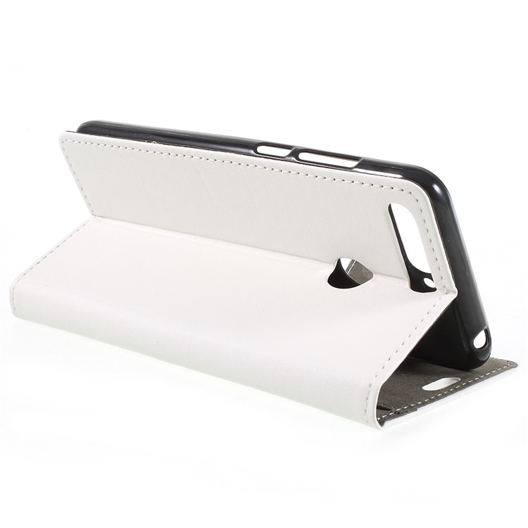 PU Leather Wallet Cover with Stand for Huawei Enjoy 8E / Honor 7A Pro / Honor 7A (with Fingerprint Sensor) - White-5