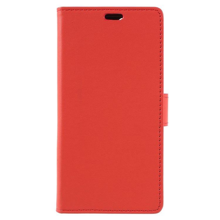 PU Leather Stand Wallet Shell for Huawei Enjoy 8E / Honor 7A Pro / Honor 7A (with Fingerprint Sensor) - Red-1