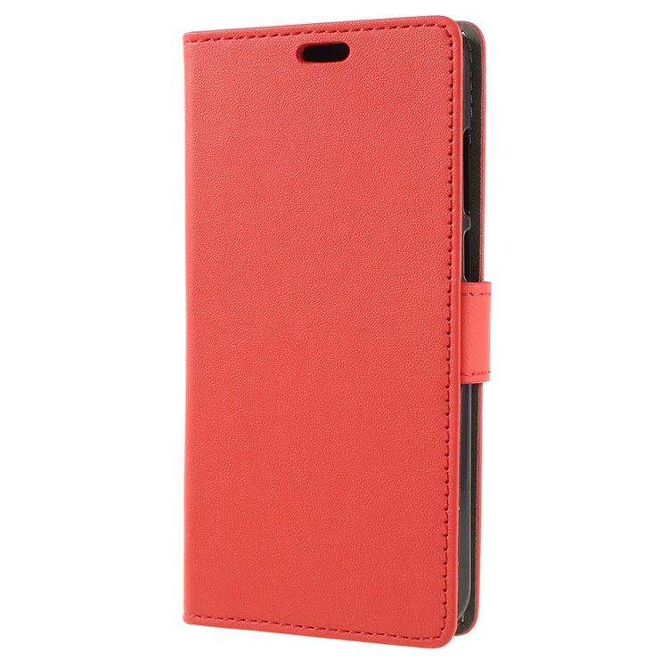 PU Leather Stand Wallet Shell for Huawei Enjoy 8E / Honor 7A Pro / Honor 7A (with Fingerprint Sensor) - Red-2