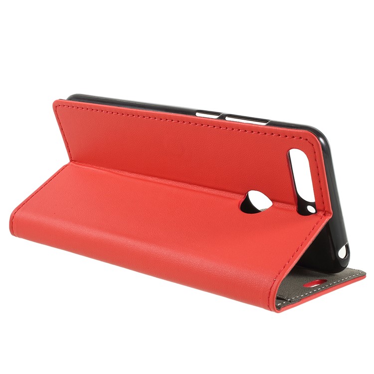 PU Leather Stand Wallet Shell for Huawei Enjoy 8E / Honor 7A Pro / Honor 7A (with Fingerprint Sensor) - Red-5