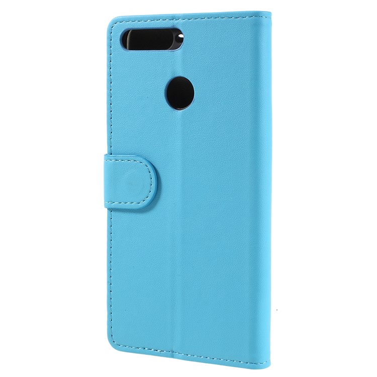 PU Leather Protection Phone Cover with Card Slots for Huawei Enjoy 8E / Honor 7A Pro / Honor 7A (with Fingerprint Sensor) - Blue-3