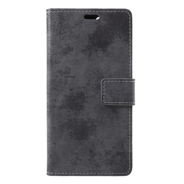 Vintage Style PU Leather Case for Huawei Enjoy 8E / Honor 7A Pro / Honor 7A (with Fingerprint Sensor) - Grey-3