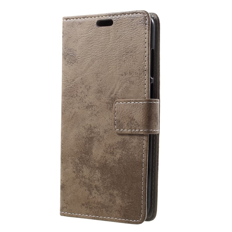 Vintage Style PU Leather Wallet Phone Shell for Huawei Enjoy 8E / Honor 7A Pro / Honor 7A (with Fingerprint Sensor) - Khaki-3