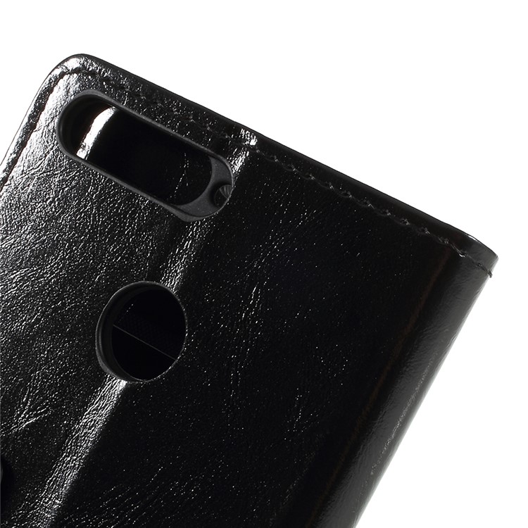 Crazy Horse Wallet Leather Stand Case for Huawei Honor 7A (with Fingerprint Sensor) / Enjoy 8E / Honor 7A Pro - Black-5