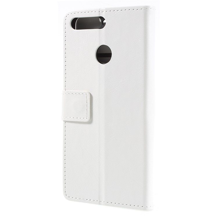 Crazy Horse Wallet Leather Stand Cover for Huawei Honor 7A (with Fingerprint Sensor) / Enjoy 8E / Honor 7A Pro - White-3