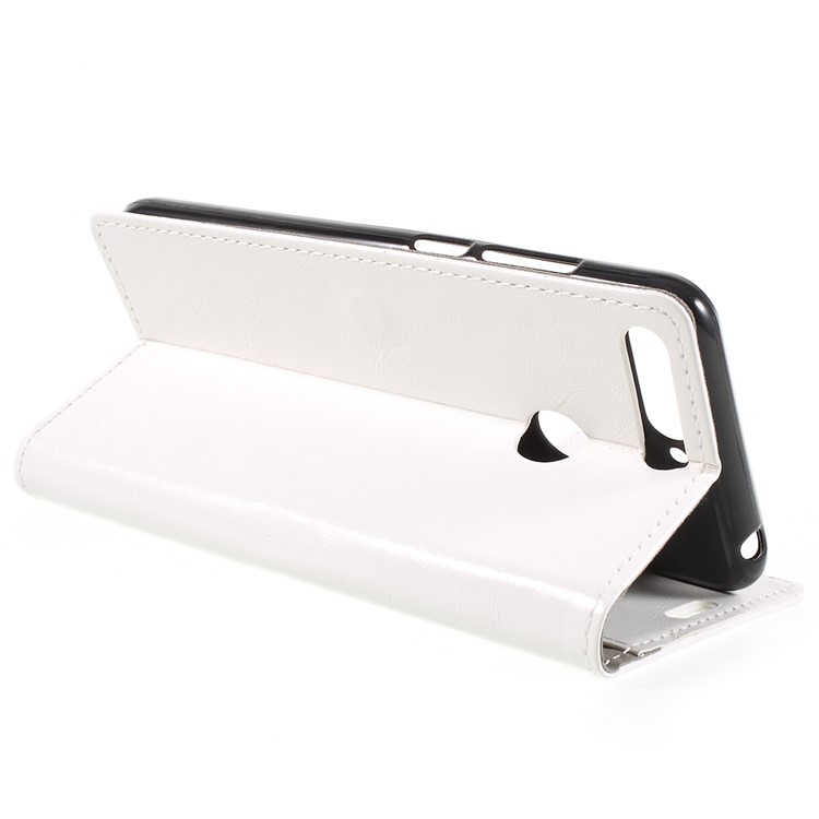 Crazy Horse Wallet Leather Stand Cover for Huawei Honor 7A (with Fingerprint Sensor) / Enjoy 8E / Honor 7A Pro - White-5