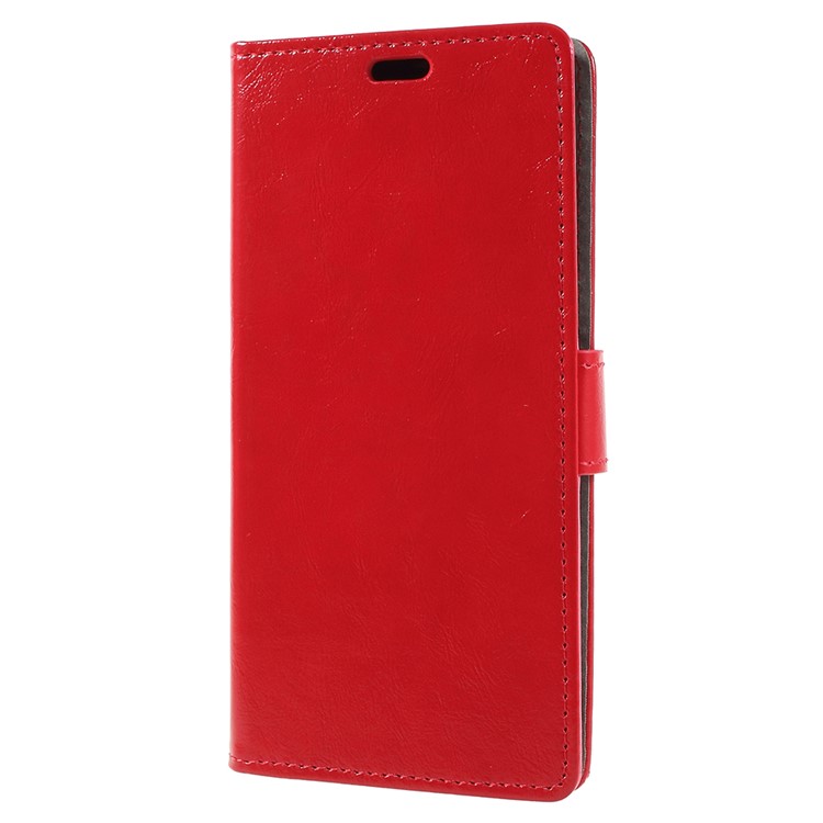 Crazy Horse Leather Card Holder Case for Huawei Honor 7A (with Fingerprint Sensor) / Enjoy 8E / Honor 7A Pro - Red-2