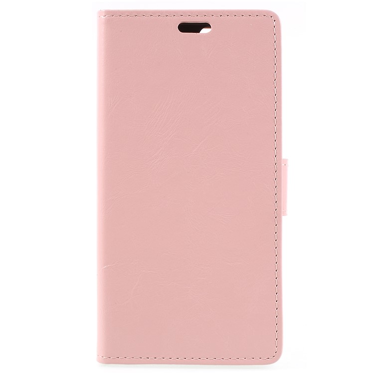 Crazy Horse Leather Wallet Case for Huawei Honor 7A (with Fingerprint Sensor) / Enjoy 8E / Honor 7A Pro - Pink-1