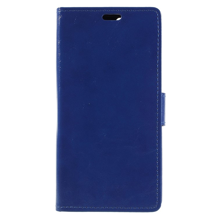 Crazy Horse Leather Wallet Cover for Huawei Honor 7A (with Fingerprint Sensor) / Enjoy 8E / Honor 7A Pro - Blue-1