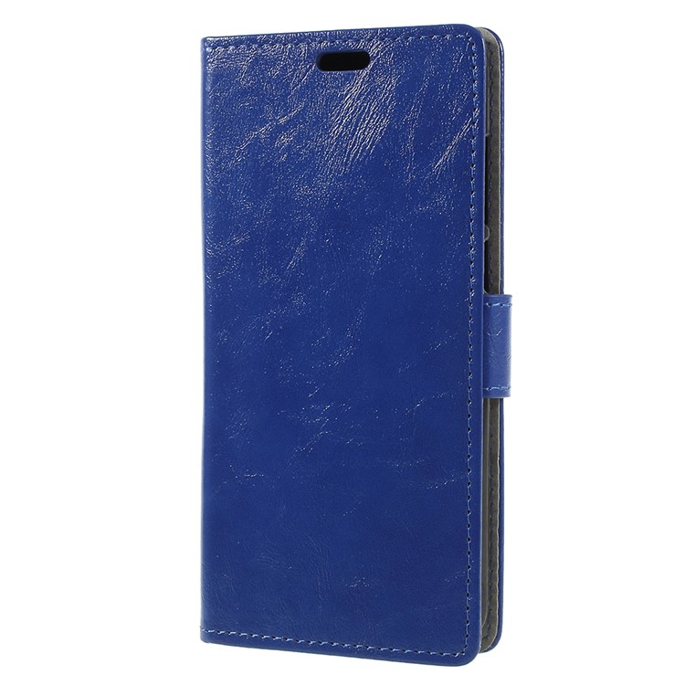 Crazy Horse Leather Wallet Cover for Huawei Honor 7A (with Fingerprint Sensor) / Enjoy 8E / Honor 7A Pro - Blue-2
