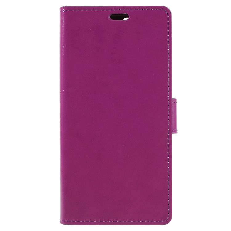 Crazy Horse Leather Wallet Shell Case for Huawei Honor 7A (with Fingerprint Sensor) / Enjoy 8E / Honor 7A Pro - Purple-1