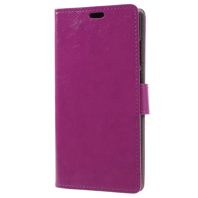 Crazy Horse Leather Wallet Shell Case for Huawei Honor 7A (with Fingerprint Sensor) / Enjoy 8E / Honor 7A Pro - Purple-2
