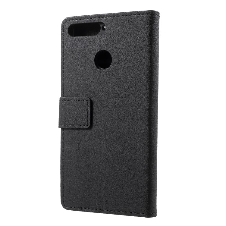 Wallet Stand Magnetic Flip Leather Phone Case for Huawei Honor 7A (with Fingerprint Sensor)/Honor 7A Pro/Enjoy 8e - Black-2