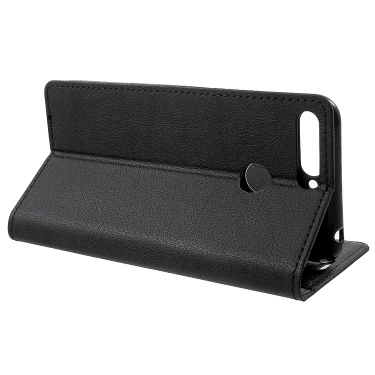 Wallet Stand Magnetic Flip Leather Phone Case for Huawei Honor 7A (with Fingerprint Sensor)/Honor 7A Pro/Enjoy 8e - Black-4