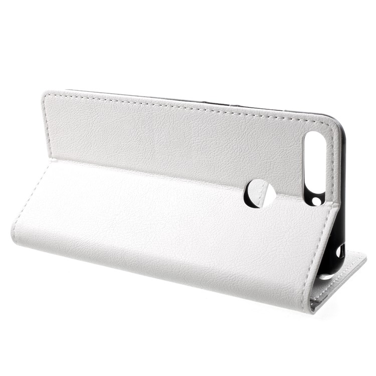 Wallet Stand Magnetic Flip Leather Phone Cover for Huawei Honor 7A (with Fingerprint Sensor)/Honor 7A Pro/Enjoy 8e - White-4