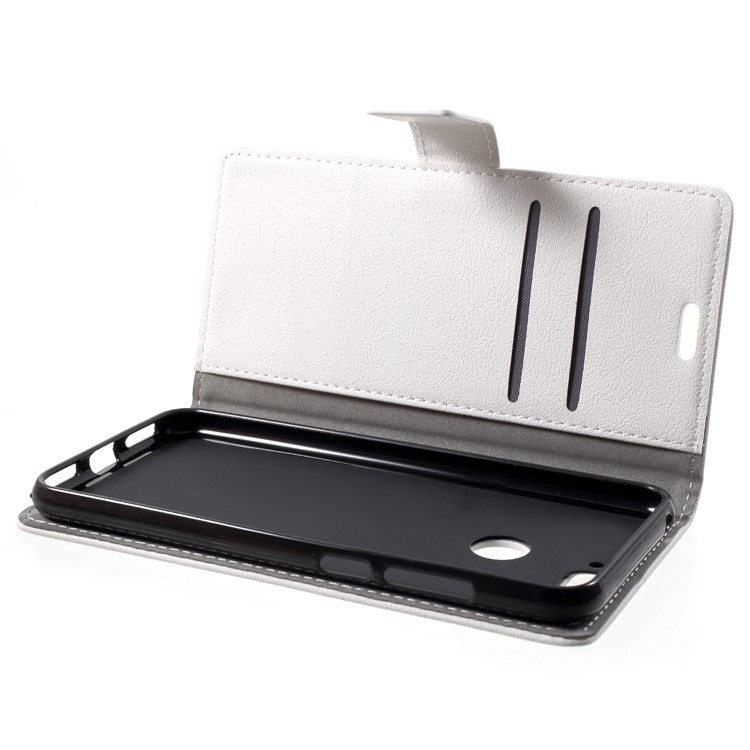 Wallet Stand Magnetic Flip Leather Phone Cover for Huawei Honor 7A (with Fingerprint Sensor)/Honor 7A Pro/Enjoy 8e - White-5
