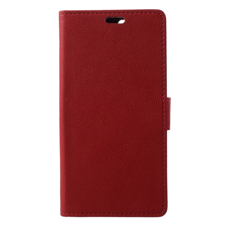 Wallet Stand Magnetic Flip Leather Phone Shell for Huawei Honor 7A (with Fingerprint Sensor)/Honor 7A Pro/Enjoy 8e - Red-1